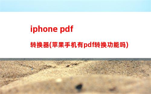 iphone pdf转换器(苹果手机有pdf转换功能吗)